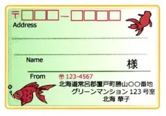宛名シール 48枚 大きめサイズ 金魚