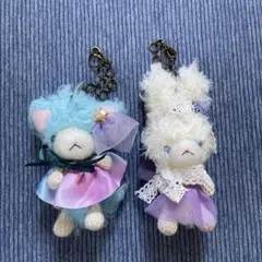 ハンドメイド あみぐるみバックチャーム 2個セット