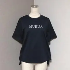 ムルーア ロゴ プリント Tシャツ ブラック