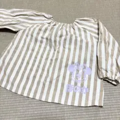 スモック　ストライプ　ベージュ　90cm 美品