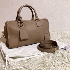 【極美品】LOEWE 2way ハンドバッグ アナグラム アマソナ28 ミンク