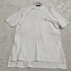 メンズ　古着　ポロラルフローレン　ポロシャツ　半袖　ホワイト　L