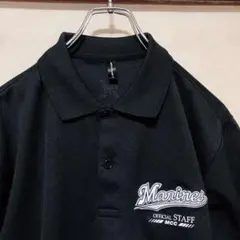 千葉ロッテマリーンズ　公式　オフィシャル　スタッフ　ポロシャツ　黒　M
