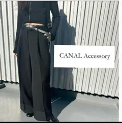CANAL Accessory ワイドパンツ スラックス 黒 ブラック ZARA