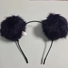 ディズニー紫色ファー付きカチューシャ
