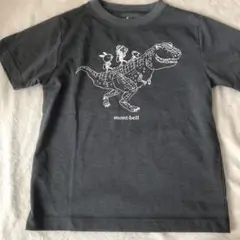 モンベル120キッズ速乾Tシャツ恐竜グレー