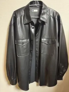 ブラックレザーシャツジャケット UNITED ARROWS