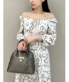 SNIDEL リボンプリントワンピース
