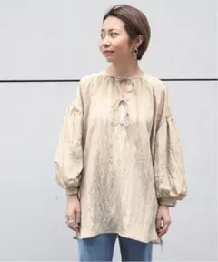 【CLANE / クラネ】 グロスワッシャーリボントップス