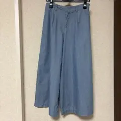 シャンブレー　キュロットパンツ