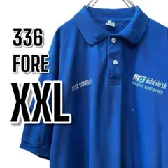 【735】336FORE ポロシャツ　ビッグサイズ　XXL USA古着 青