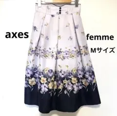 axes femme アクシーズファム フレアスカート 花柄 M 訳あり