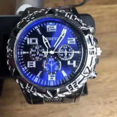 GENEVA ブルー腕時計　稼動品