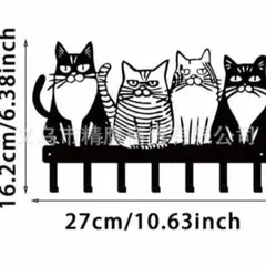 壁掛け キーフック 猫柄 アイアン製 インテリア 玄関飾り キッチン