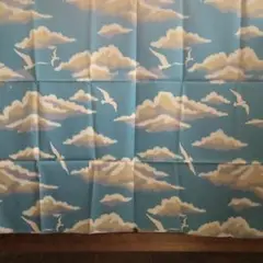 かもめ生地　103×110cm 青空　カモメ