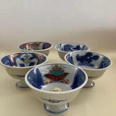 【未使用・希少】有田焼　館林陶宗作 染錦唐草文　和皿　20cm 5枚セット 未使用・希少】有田焼 館林陶宗作 染錦唐草文 和皿 20cm 5
