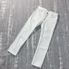 【キャサリンハムネットロンドン】スキニーデニム　ダメージ加工　ホワイト　ジーンズ