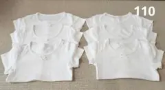 【6枚セット】綿100％半袖肌着　真っ白半袖シャツ　110　幼稚園　保育園