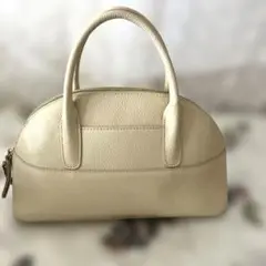 Ｓempliceベージュ レザー ハンドバッグ