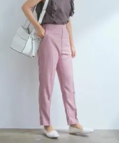 vis☆リラックステーパードパンツ☆ダスティーピンク☆クロップドパンツ