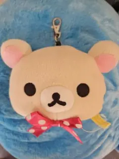 クマ顔型パスケース 透明ポケット付き　リラックマ　カードケース　伸びる