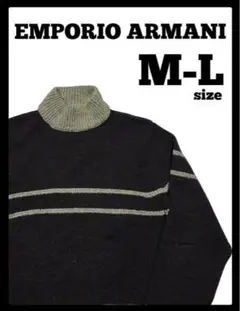 EMPORIOARMANI タートルネックニット ハイネック 肉厚 M-Lサイズ
