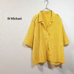 St Michael　シャツ　ブラウス　黄色　ドット　レディース