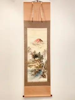 真作】掛軸 今井月庵 開運三桃図 人気画家 定番作品 共箱入 M112