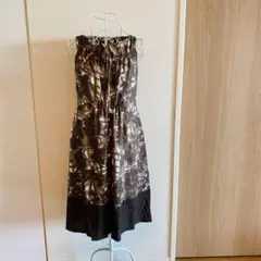 THE GINZA PLUS SHISEIDOブラウン系花柄ワンピース ML