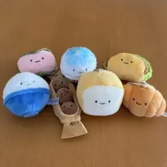 にっこりーノ ぬいぐるみセット 7種類 パン ごはん　カプセルトイ ガチャポン