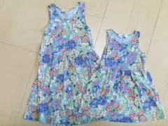 H&M 100.140 花柄ノースリーブワンピースお揃い2着セット
