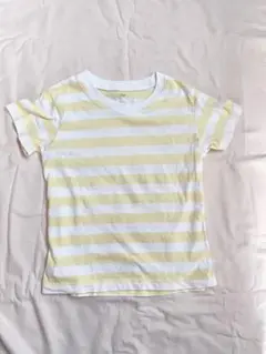 無印Tシャツ　キッズ服　ボーダー　黄色