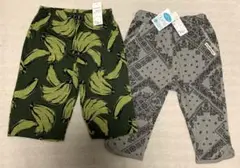 新品　バナナ柄とバンダナ柄のハーフパンツ2点セット