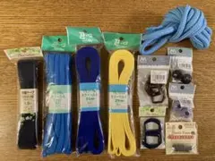 カラーベルト&カラー紐&Dカン& ループエンド&プラスティックアイ10点セット