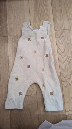 ZARA　BABY ベージュ 花刺繍ロンパース 3-6ヶ月