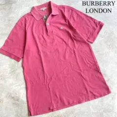 BURBERRY LONDON ロゴ刺繍 ノバチェック 鹿の子 半袖 ポロシャツ