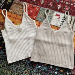 H&M リブニットキャミソール　2枚セット