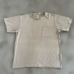 NAVY Tシャツ　グレー ベージュ　ポケット付き 　Lサイズ