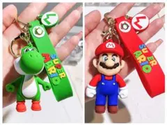 【新品】マリオ ヨッシー ストラップ　キーホルダーセット