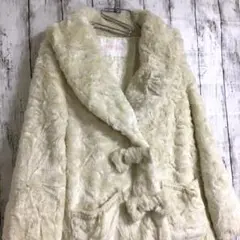 美品【LIZ LISA】リボン 裏レース Aライン モコモコ ファーコート