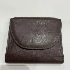 極美品 イビサ IBIZA ☆ レザー 二折財布 コンパクト 財布 焦げ茶 極美品 イビサ IBIZA ☆ レザー 二折財布 コンパクト 財布 焦げ茶