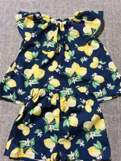 キッズ 女の子 子供服 セットアップ レモン柄 夏服 100cm
