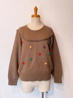 used レトロ ポンポン ニット セーター 古着 ヴィンテージ vintage