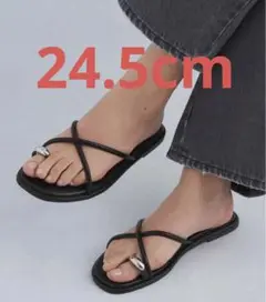 【24.5cm】サンダル メタルトング フラットサンダル レディース