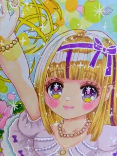 オリジナル手描きイラスト原画「ルチルクォーツ」オマケ付き