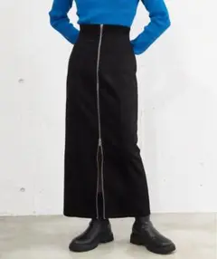【タグ付き未使用】tiptop フロントZIPナロースカート