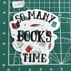 防水ステッカー So many books so little time 本好き