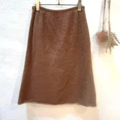 【Rouge vif】美品！ミディ丈　スカート　秋冬　アルパカ　ブラウン　F
