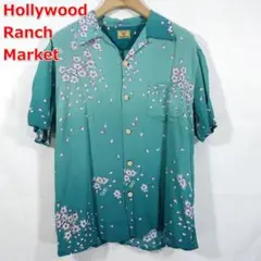 ★古着★ハリウッドランチマーケット　桜吹雪レーヨンアロハシャツ　ハリラン　HRM