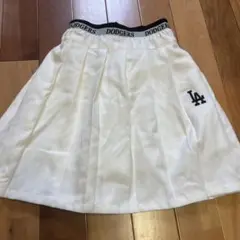 LA DODGERS プリーツスカート ホワイト ロゴ　バイカラー　美品